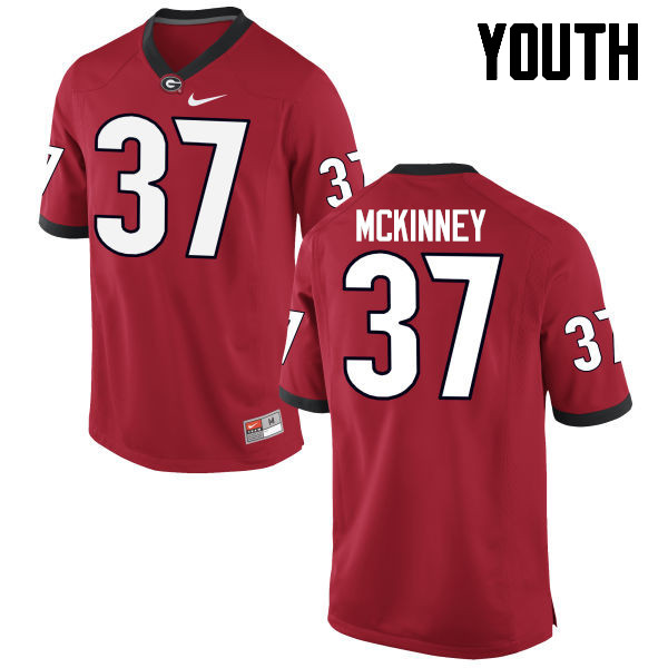 Youth Georgia Bulldogs #37 Jordon McKinney College Football Jerseys-Red